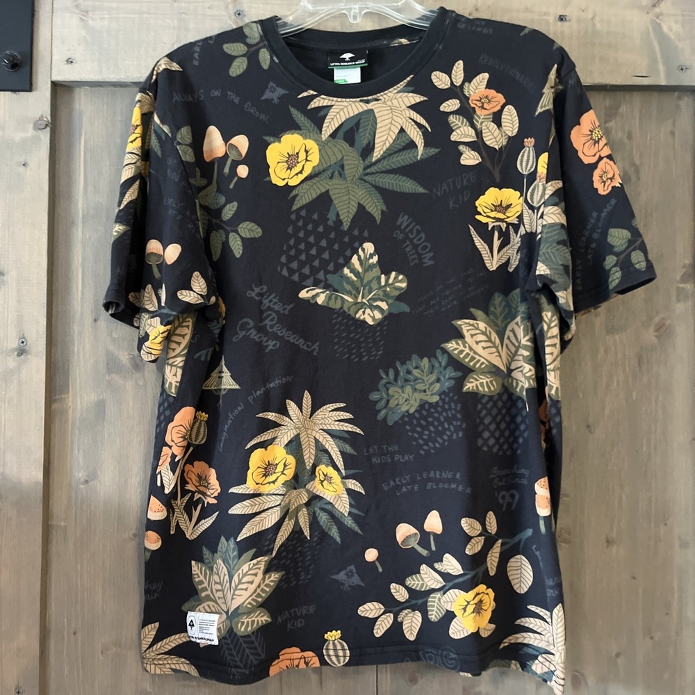Lifted Research Group Shirt Mulitcolor Jungle Graphic Short Sleeve Crew Mens Lg
